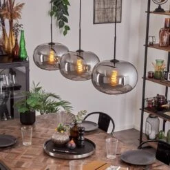 Apedo Hängeleuchte Glas 30 Cm Schwarz, 3-flammig