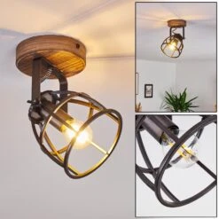 Haervej Deckenleuchte Holz Dunkel, Schwarz, 1-flammig