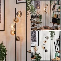 Remaisnil Stehleuchte Glas 12 Cm Bernsteinfarben, Klar, Rauchfarben, 5-flammig