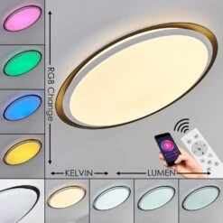 Vejle Deckenpanel LED Weiß, 2-flammig, Farbwechsler