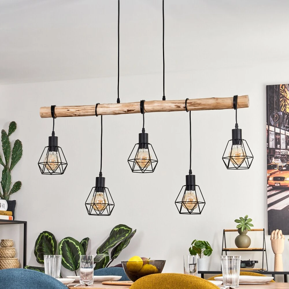 Yaak Hängeleuchte Naturfarben, Schwarz, 5-flammig – Bild 10